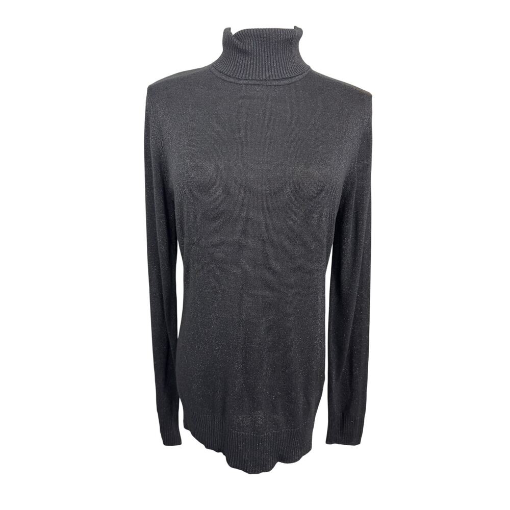 Joseph A. Black Shimmer Turtleneck Light Sweater Med Holiday